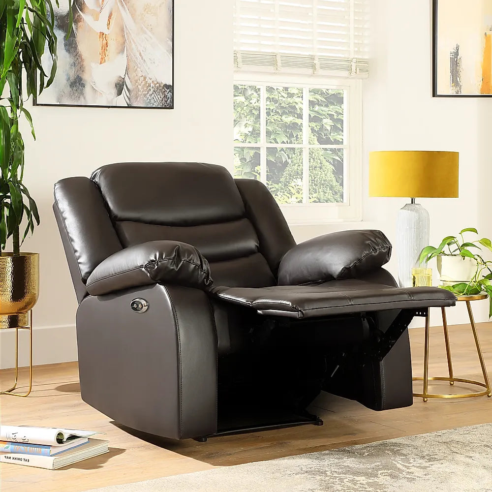 ROMA LEATHER RECLINER SOFA ARMCHAIR
