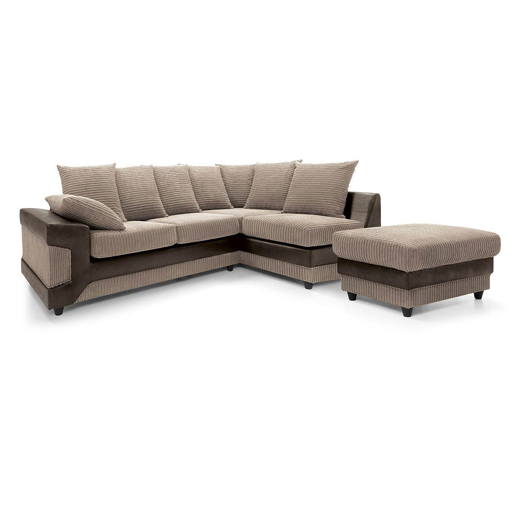 DINO CORNER SOFA BEIGE AND BROWN