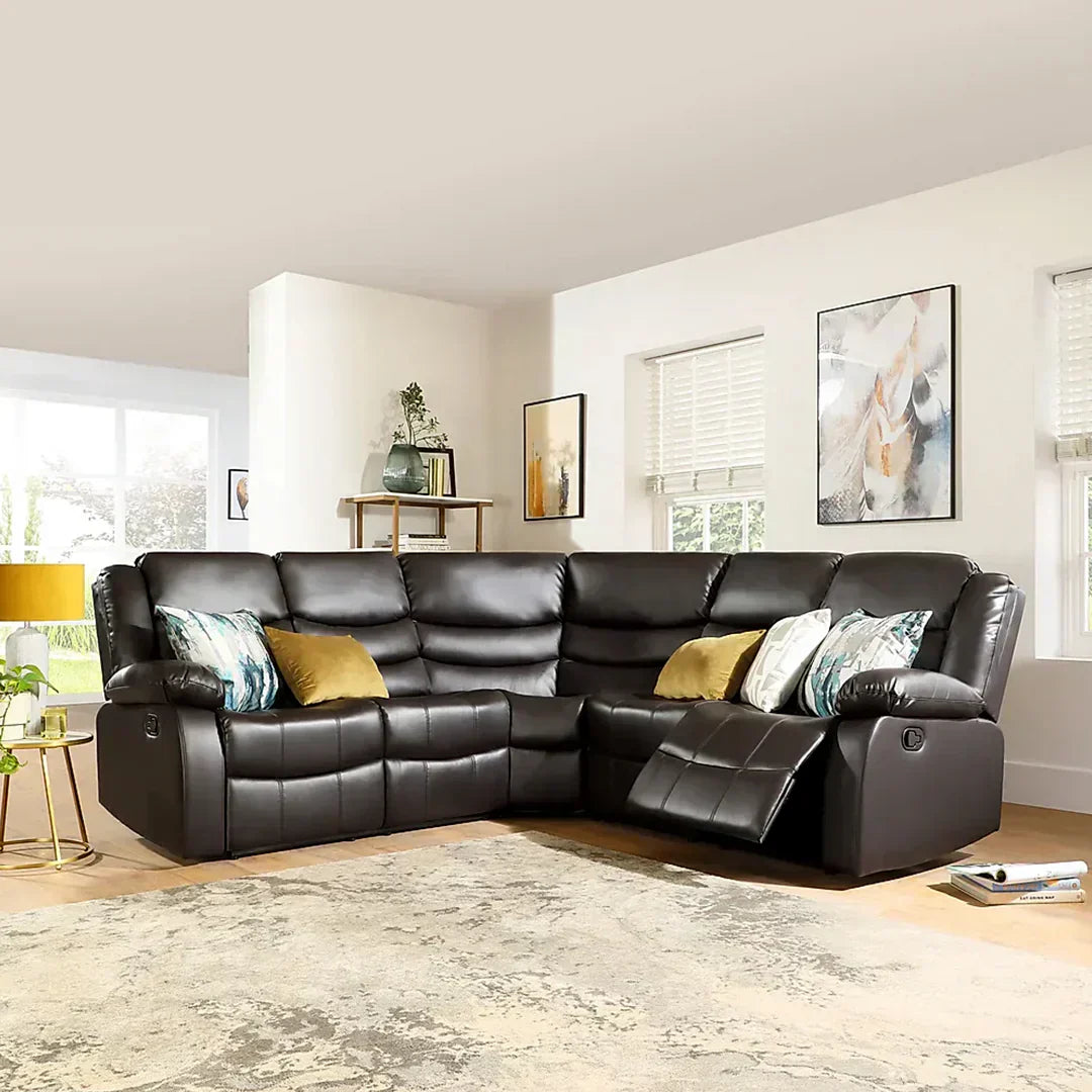 ROMA LEATHER RECLINER CORNER SOFA