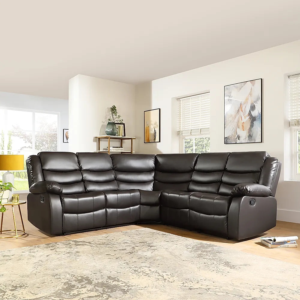 ROMA LEATHER RECLINER CORNER SOFA