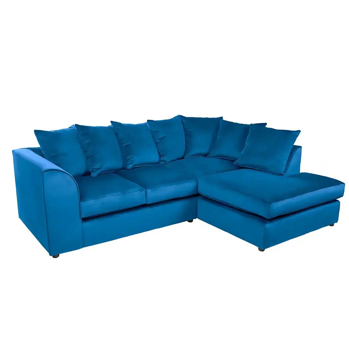 DYLAN PLUSH VELVET 4 SEATER SINGLE ARM CORNER SOFA