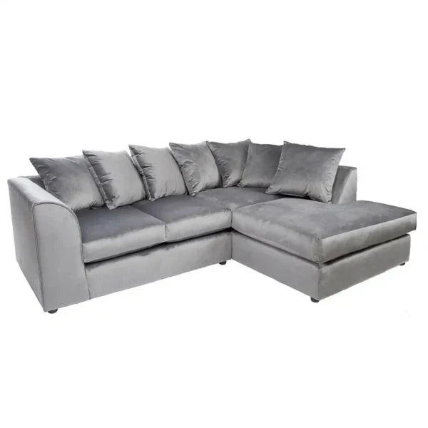 DYLAN PLUSH VELVET 4 SEATER SINGLE ARM CORNER SOFA