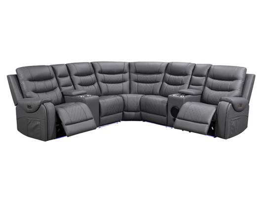 Forbes Electric Recliner Corner Leather Sofa