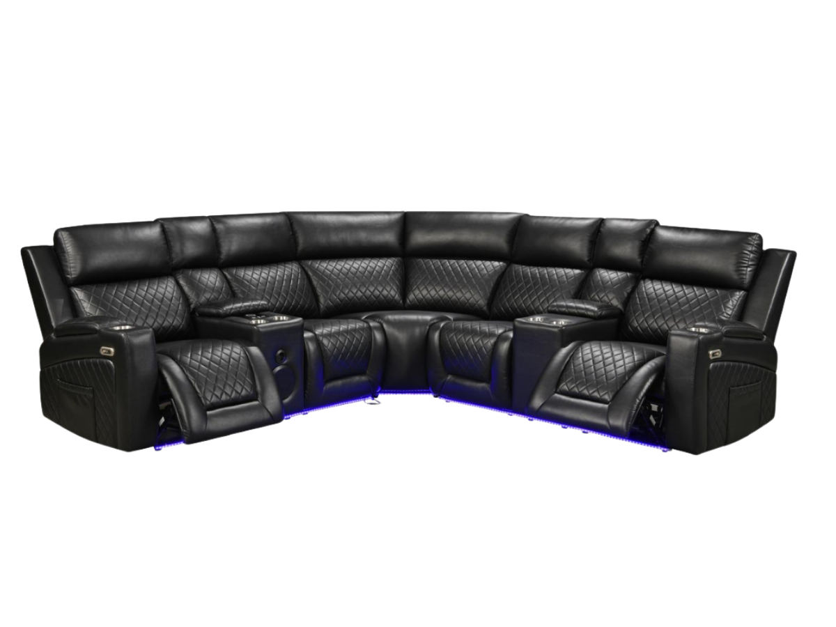 Foster Electric Recliner Corner Leather Sofa