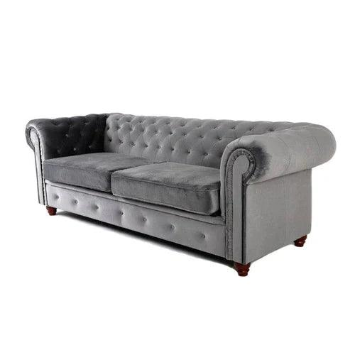 INFINITY CHESTERFIELD SOFA SET 3+2 SEATER GREY