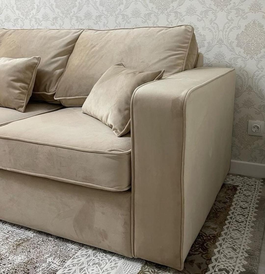 DYLAN HIGHBACK VELVET CORNER SOFA – 4-SEATER WITH PIPED DETAILING