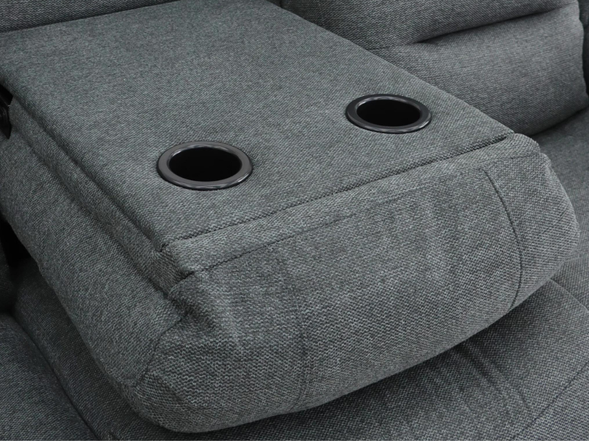 Napoli Grey Fabric Electric Recliner Corner Sofa