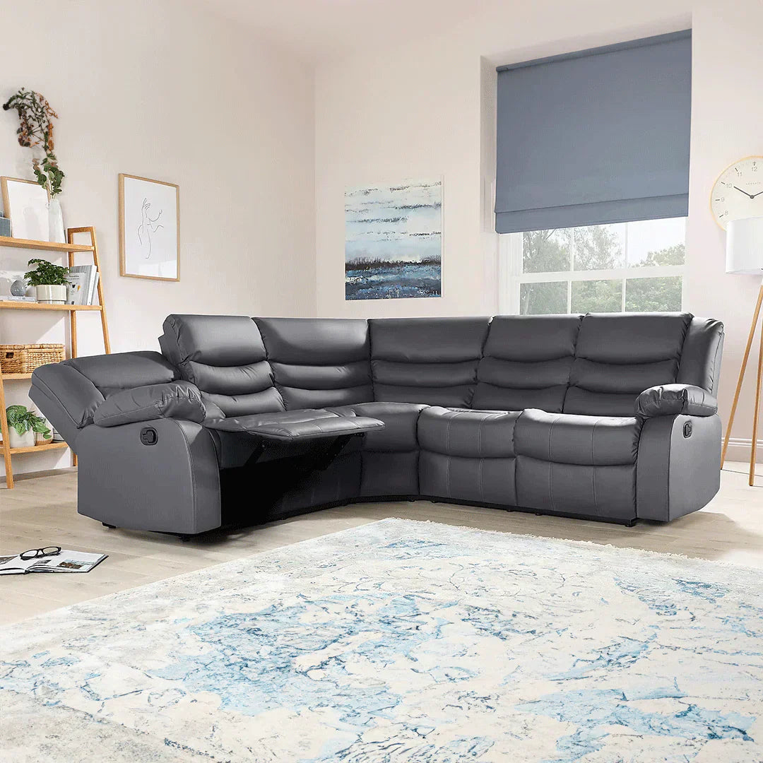 ROMA LEATHER RECLINER CORNER SOFA