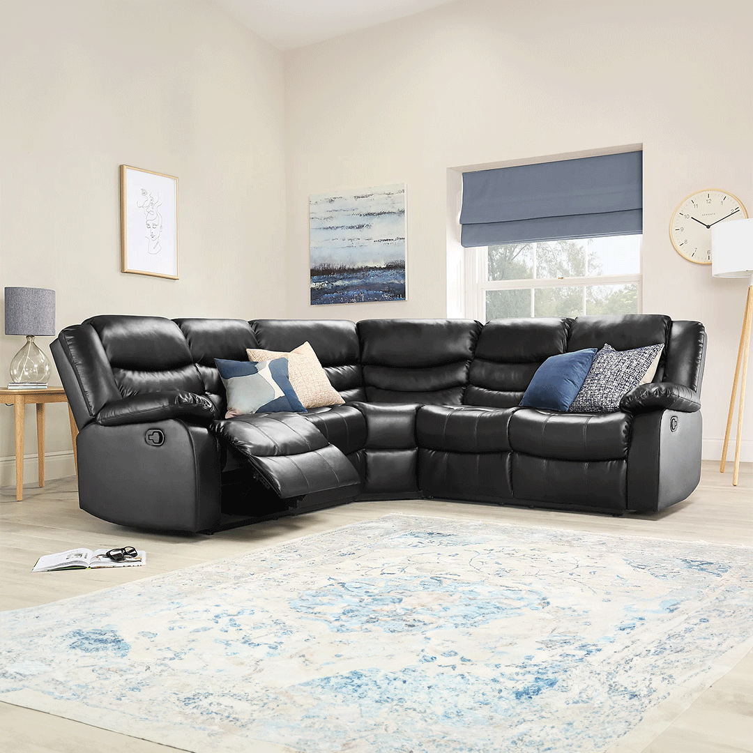 ROMA LEATHER RECLINER CORNER SOFA