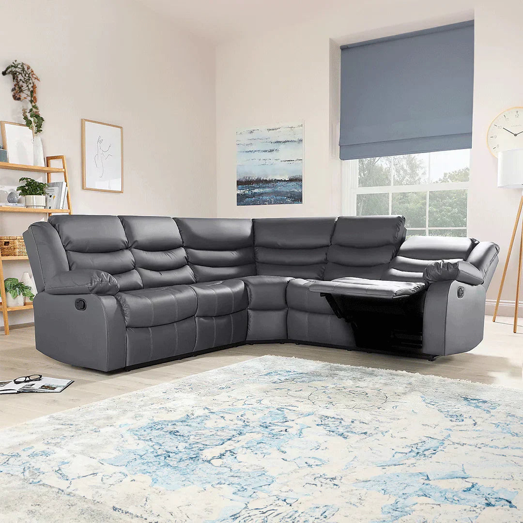 ROMA LEATHER RECLINER CORNER SOFA