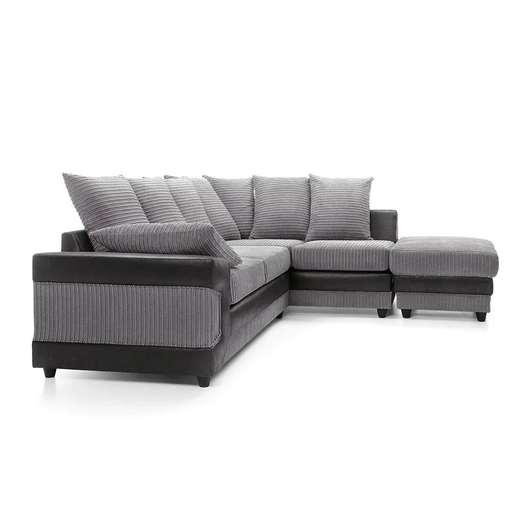 DINO CORNER SOFA GREY AND BLACK