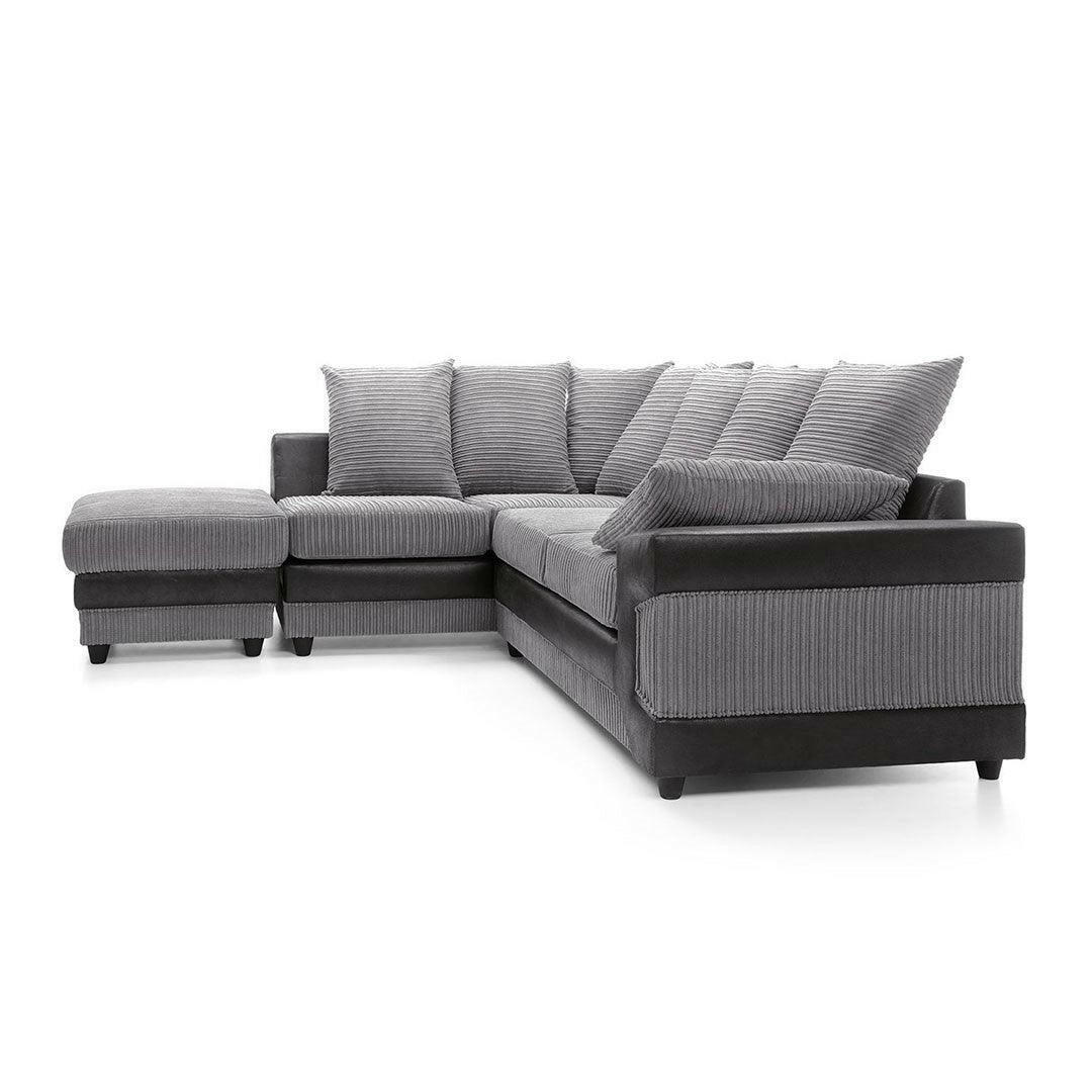 DINO CORNER SOFA GREY AND BLACK
