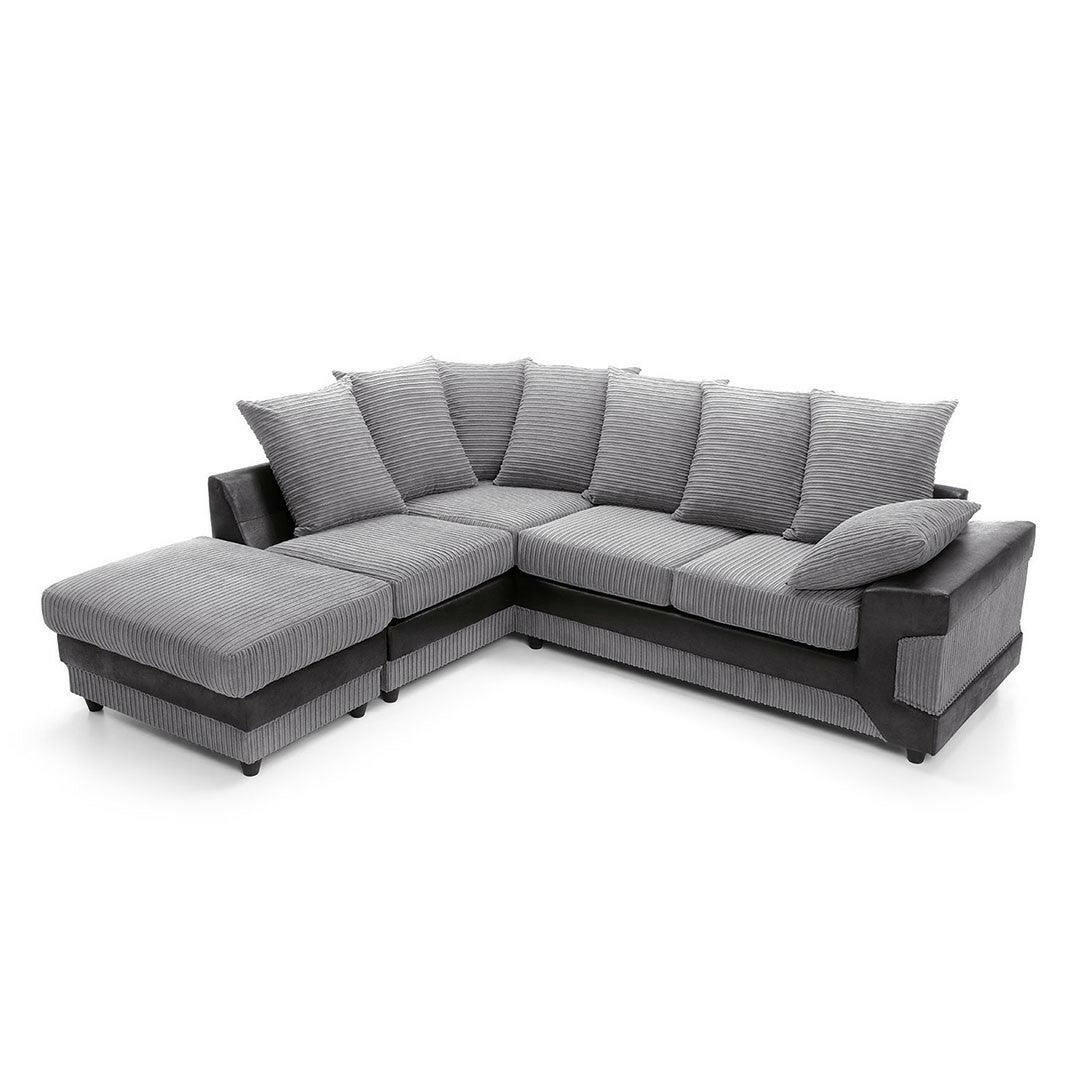 DINO CORNER SOFA GREY AND BLACK