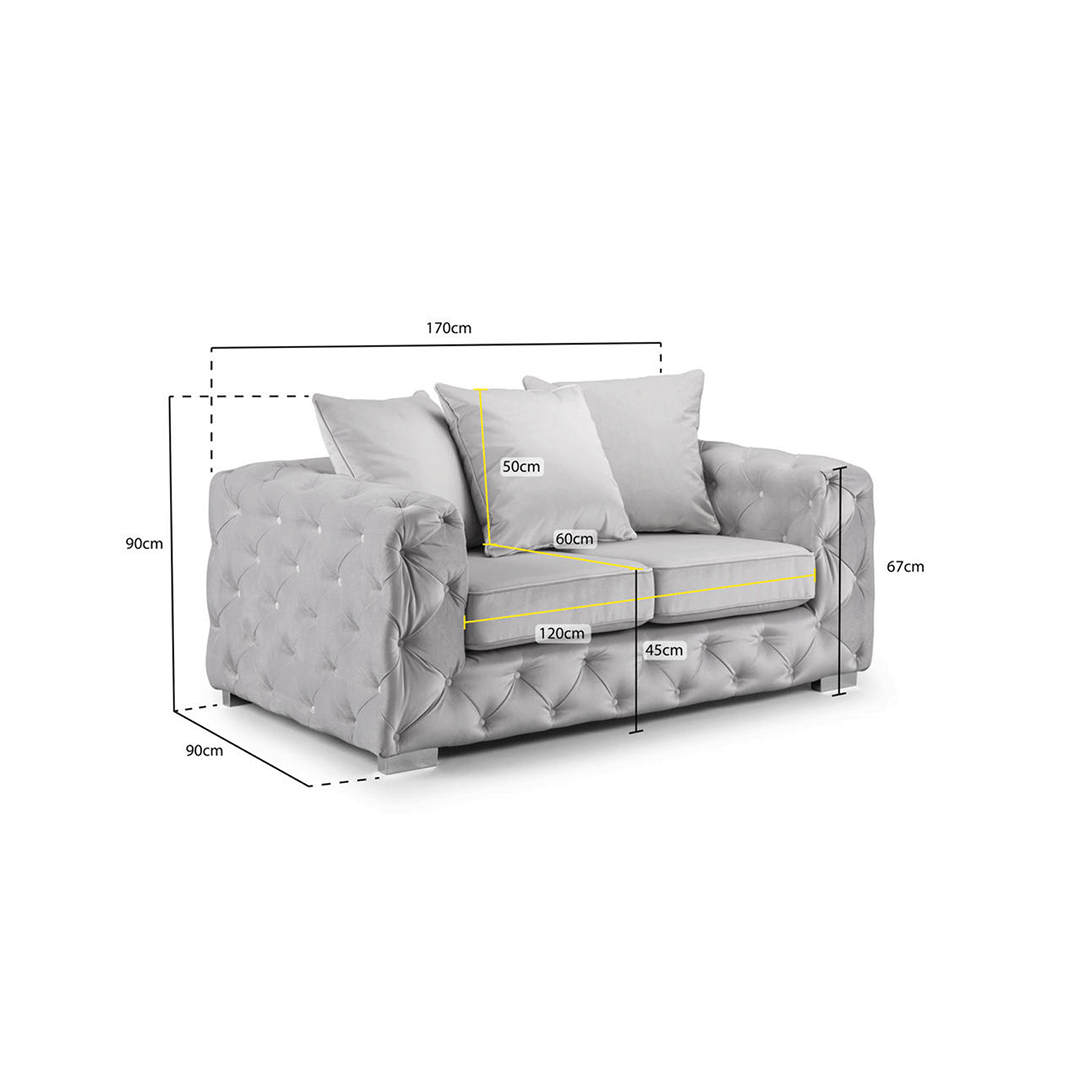 ASHTON 3+2 SEATER SOFA SILVER