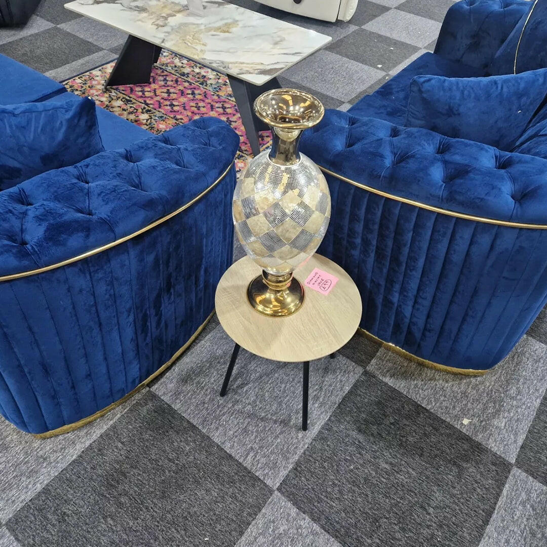 TORONTO CHESTERFIELD SOFA 3+2 BLUE & GOLD