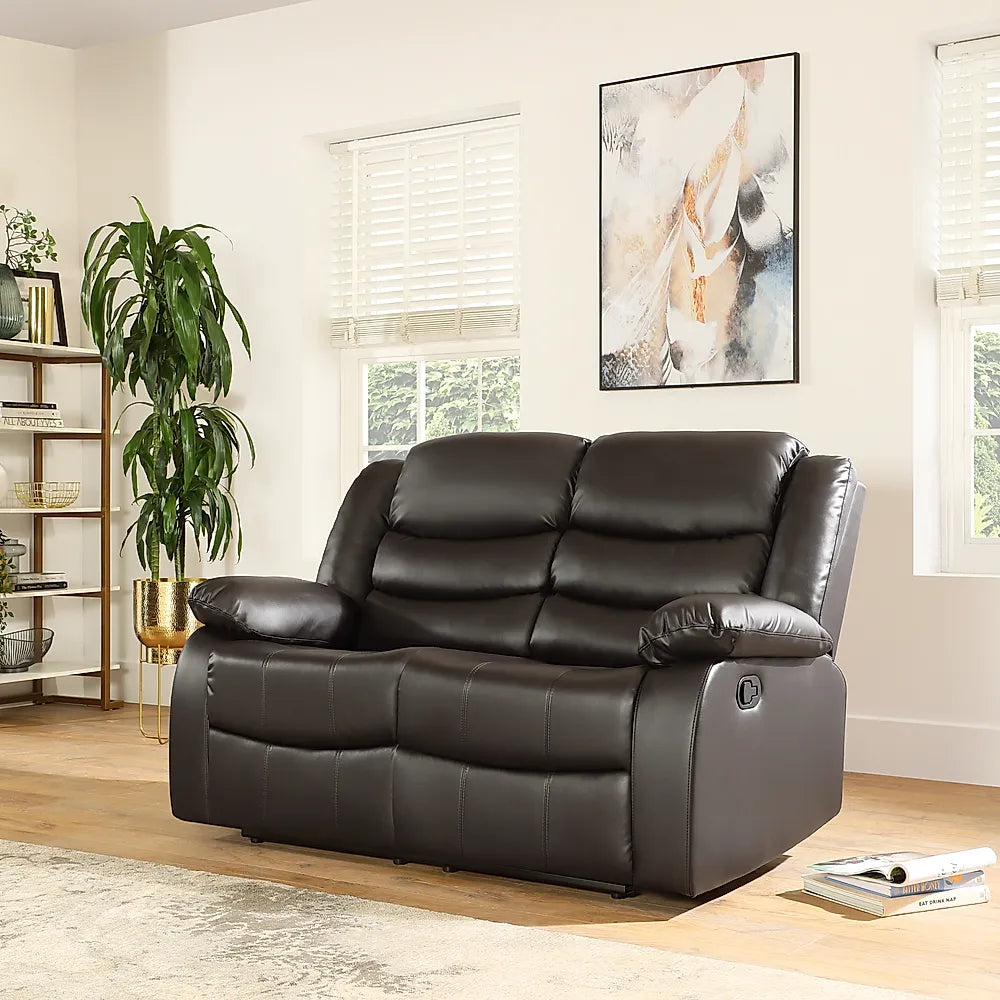 ROMA LEATHER RECLINER SOFA WITH CUPHOLDERS - 3+2 SEATER SOFA