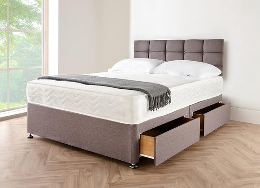 DIVAN  BED CUBED HEADBOARD