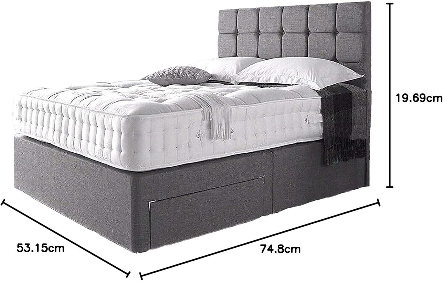DIVAN BED CUBED HEADBOARD