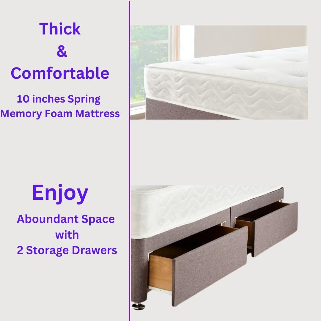 DIVAN  BED CUBED HEADBOARD