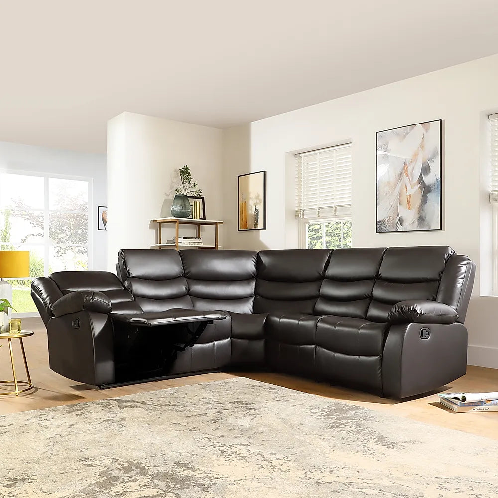 ROMA LEATHER RECLINER CORNER SOFA
