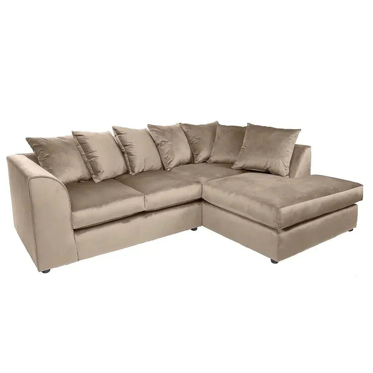 DYLAN PLUSH VELVET 4 SEATER SINGLE ARM CORNER SOFA