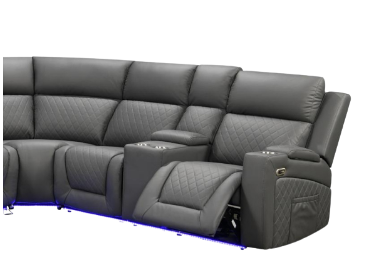 Foster Electric Recliner Corner Leather Sofa