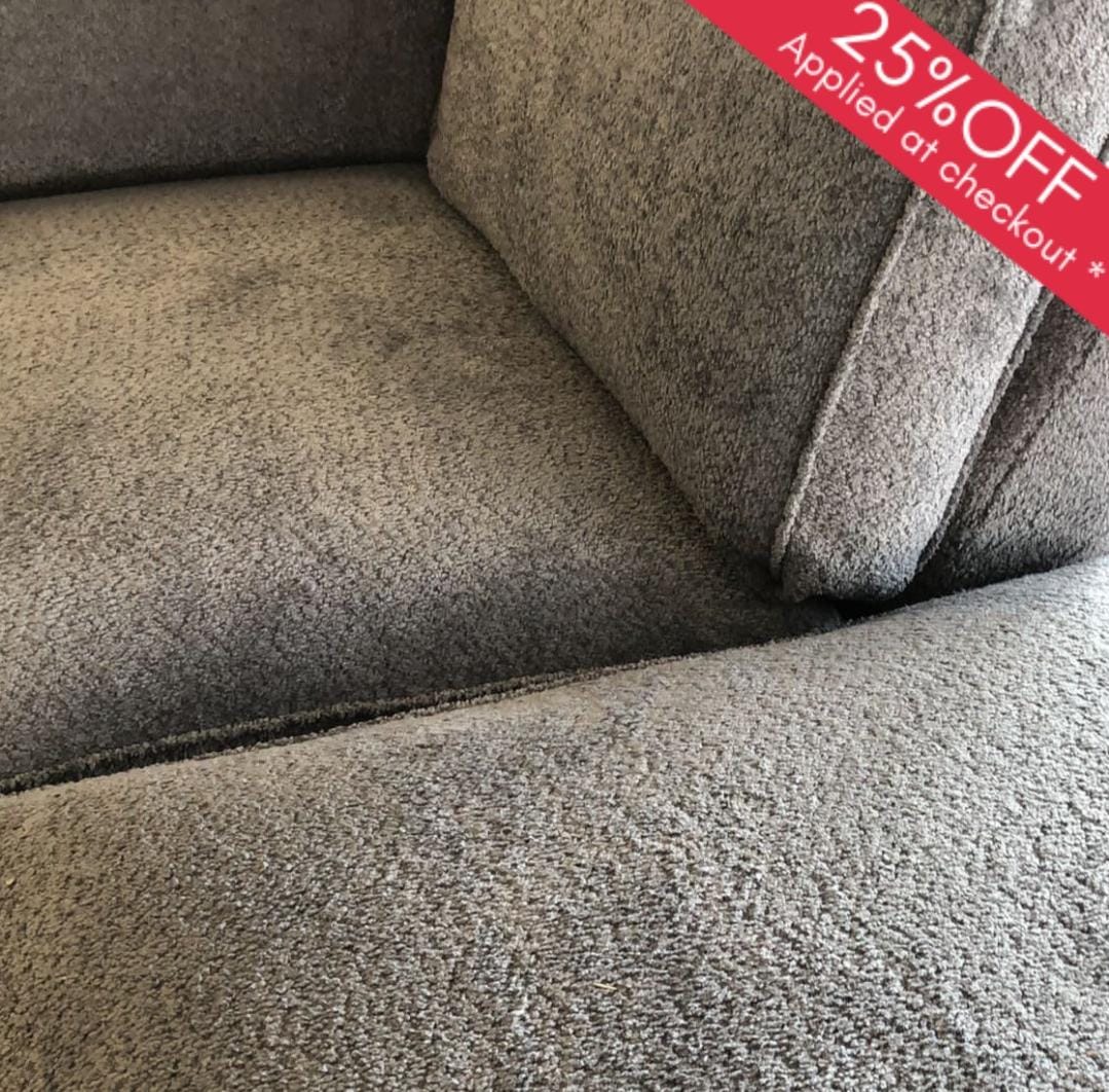 U-SHAPE BOUCLE FABRIC SOFA GREY & CREAM