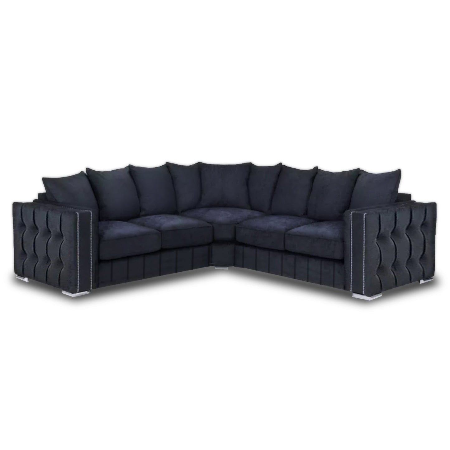 Maya Plush Velvet Sofa 5 Seater Wide Armrests Luxury Corner Sofa