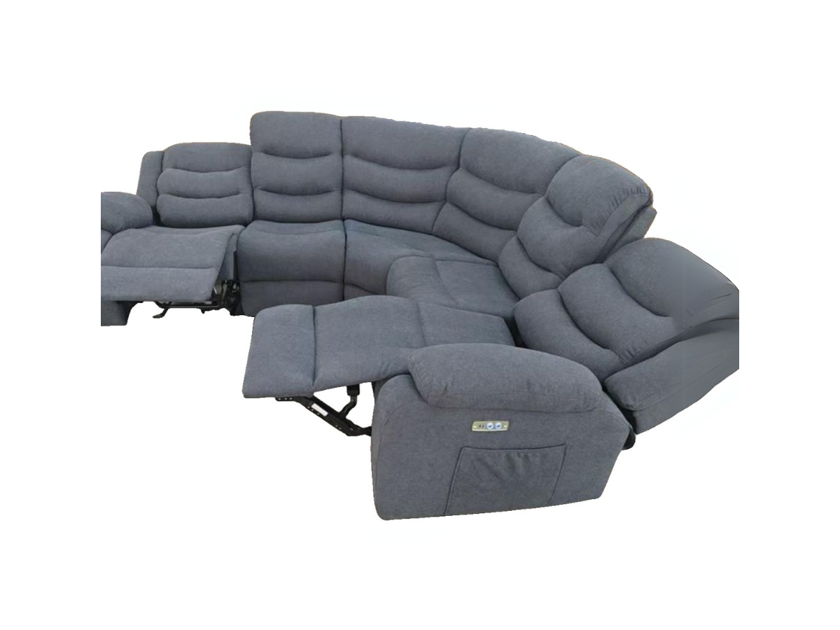Napoli Grey Fabric Electric Recliner Corner Sofa