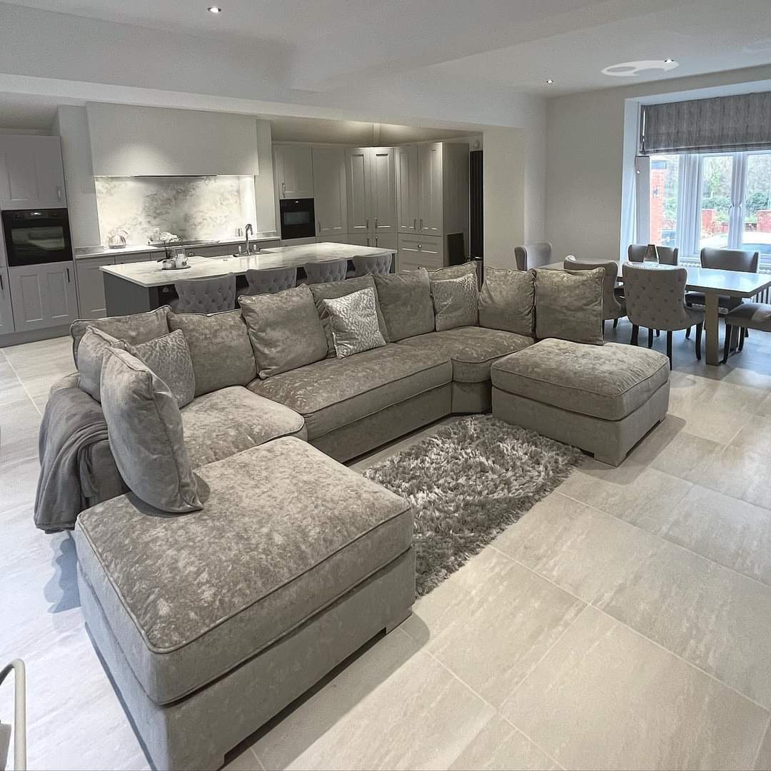 LARGE BISHOP U-SHAPE SOFA – SPACIOUS LUXURY WITH REMOVABLE STOOLS!