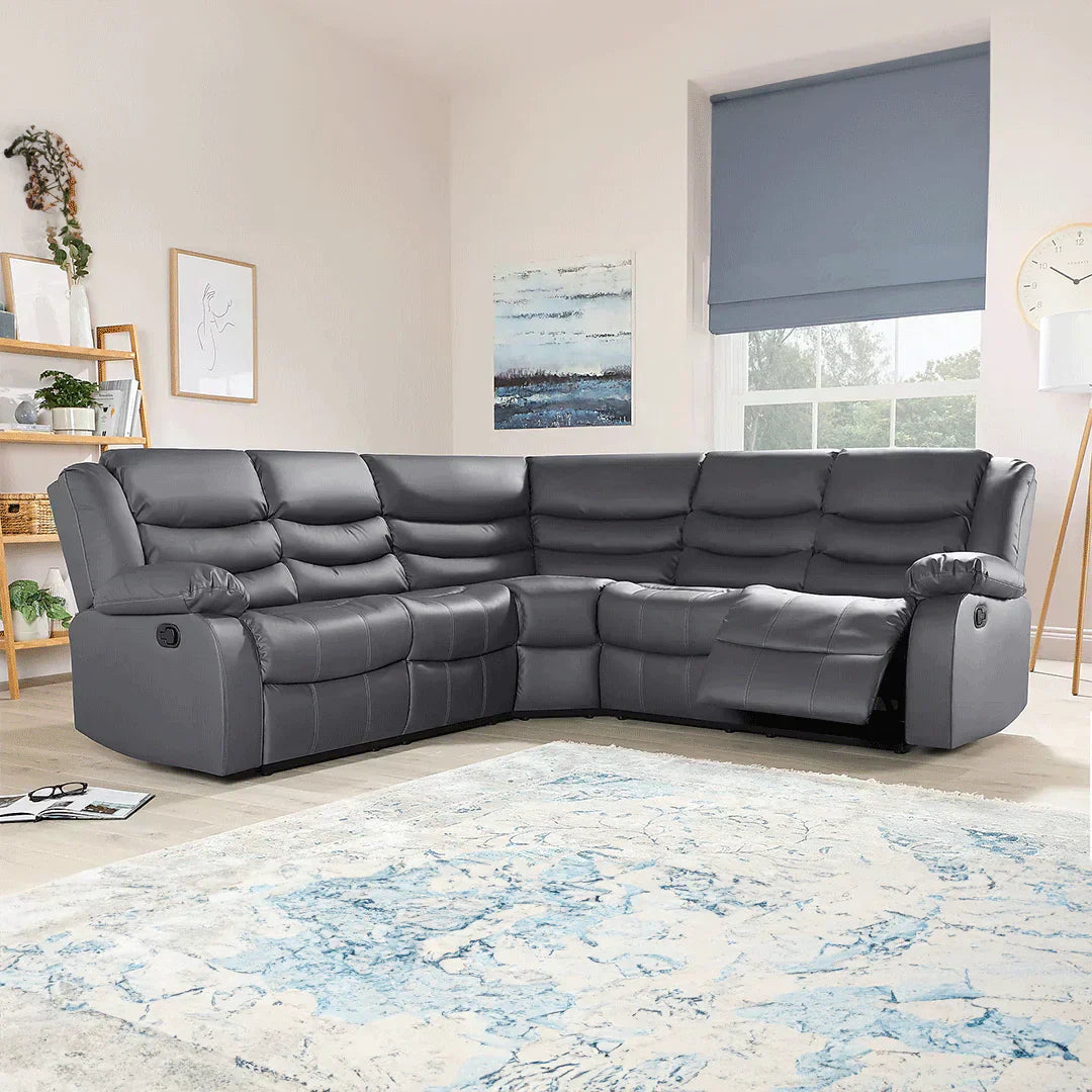 ROMA LEATHER RECLINER CORNER SOFA
