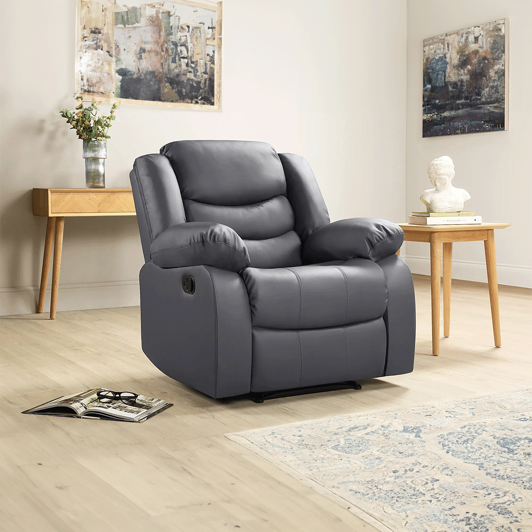 ROMA LEATHER RECLINER SOFA ARMCHAIR