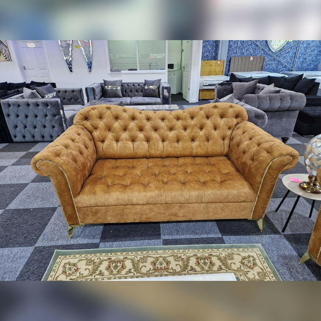 ELEGANCE CHESTERFIELD SOFA 3+2 GOLD