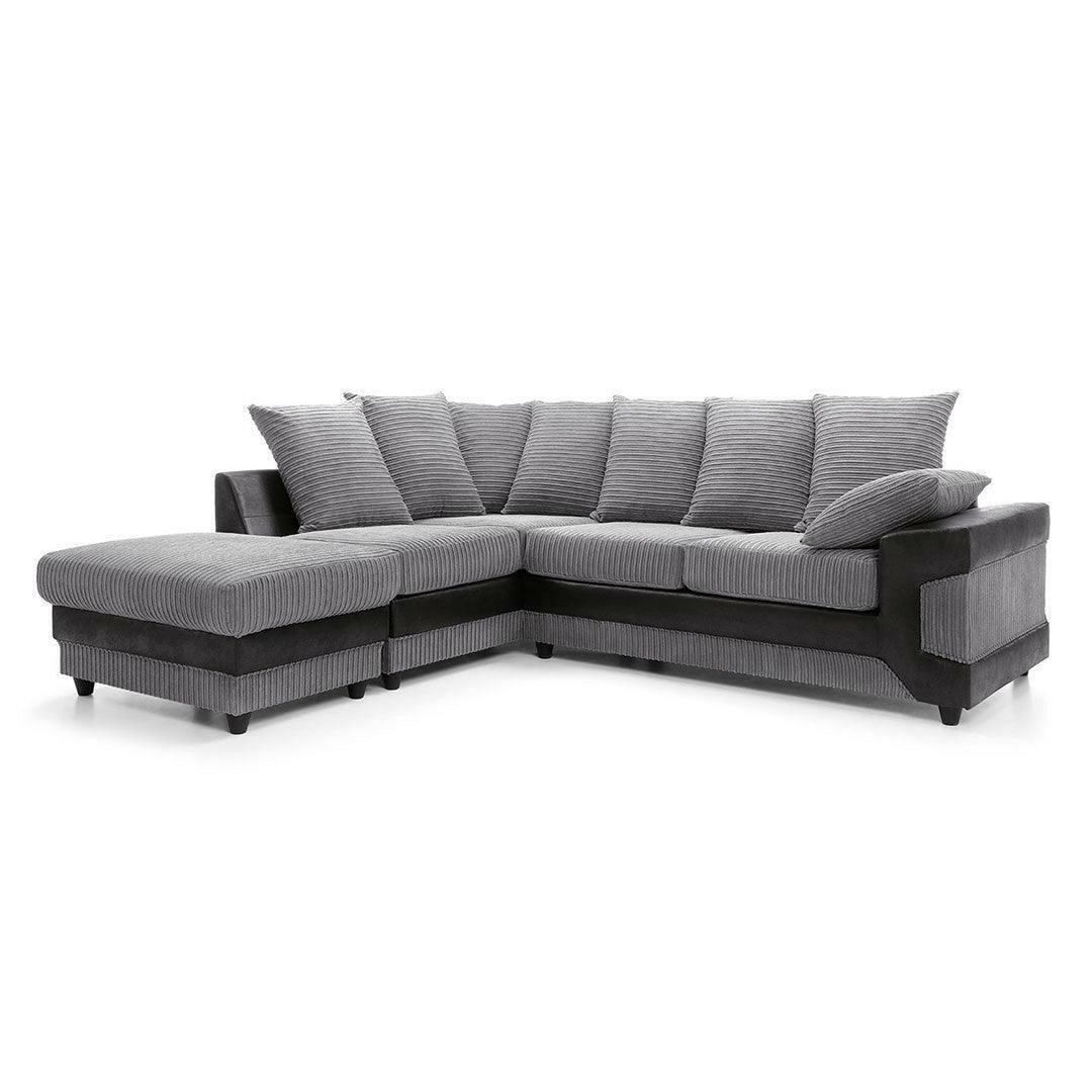 DINO CORNER SOFA GREY AND BLACK