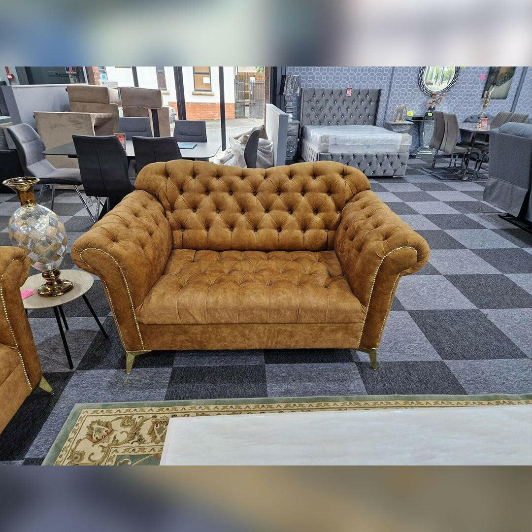 ELEGANCE CHESTERFIELD SOFA 3+2 GOLD