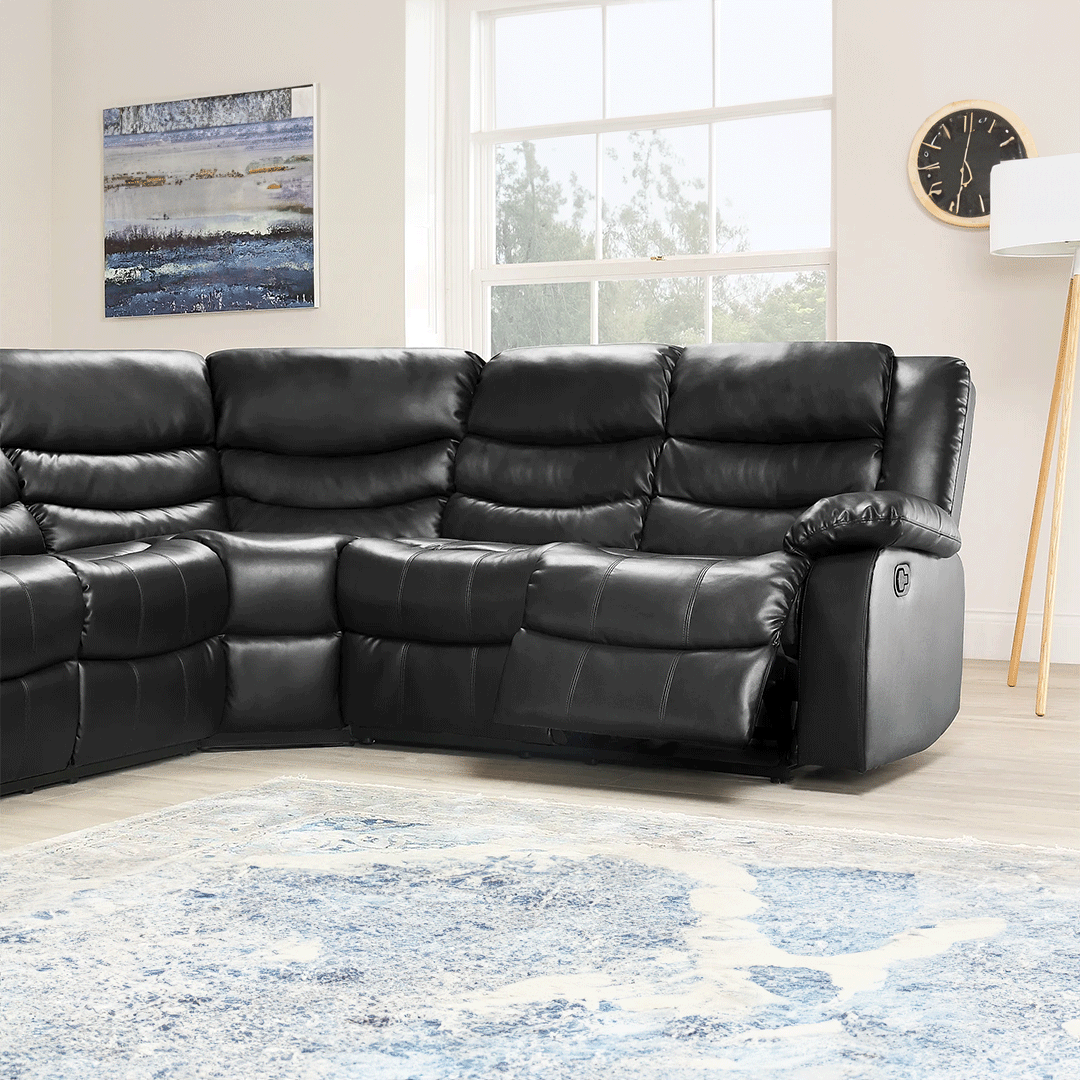 ROMA LEATHER RECLINER CORNER SOFA