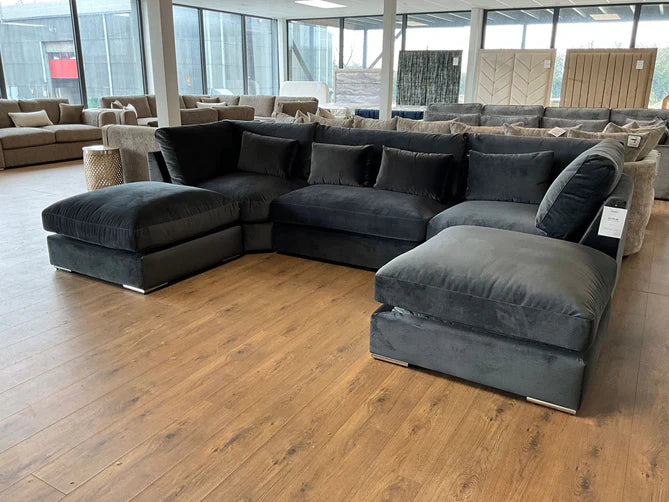 LARGE BISHOP U-SHAPE SOFA – SPACIOUS LUXURY WITH REMOVABLE STOOLS!