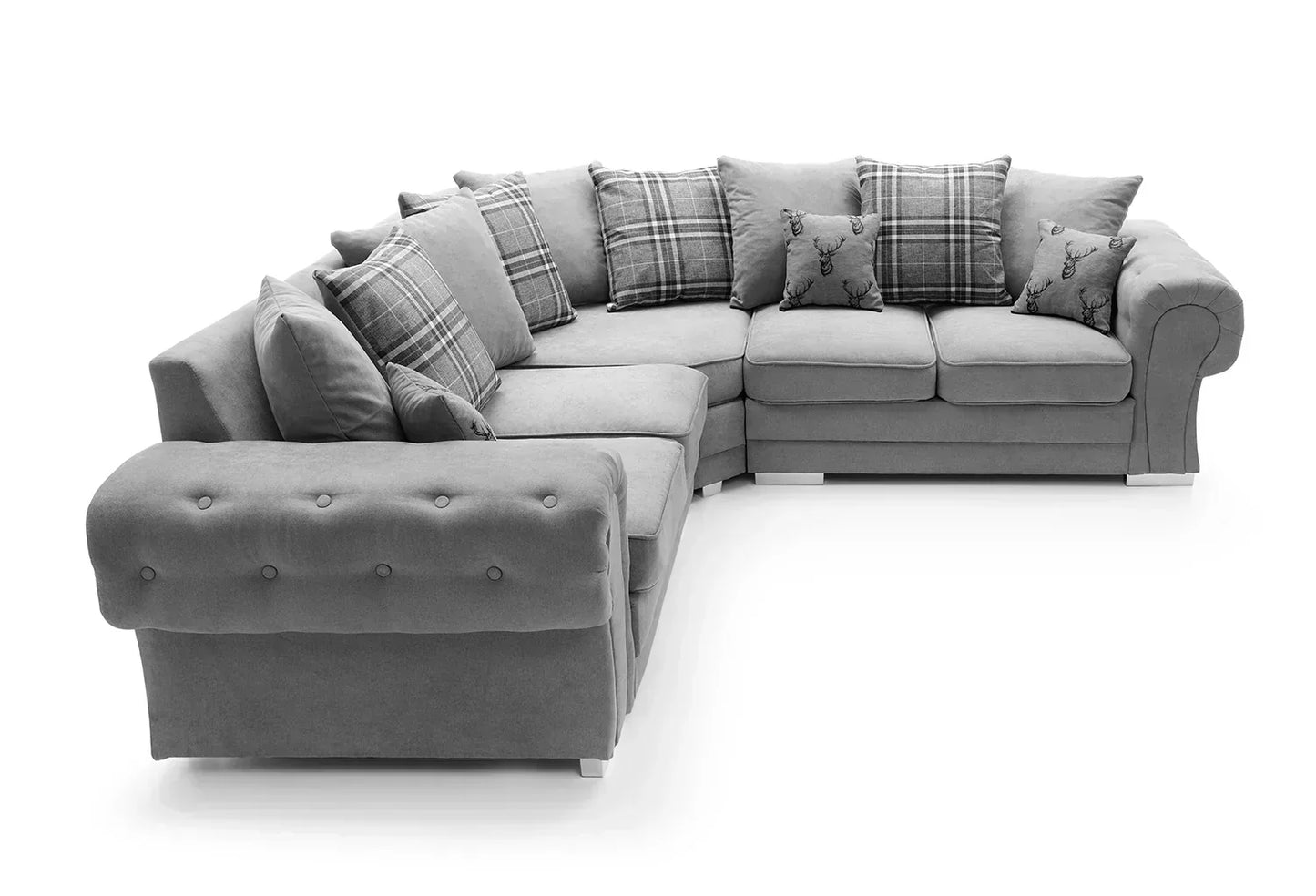 MODERN VERONA CHESTER FIELDS 5 SEATER LUXURIOUS FABRIC SOFA